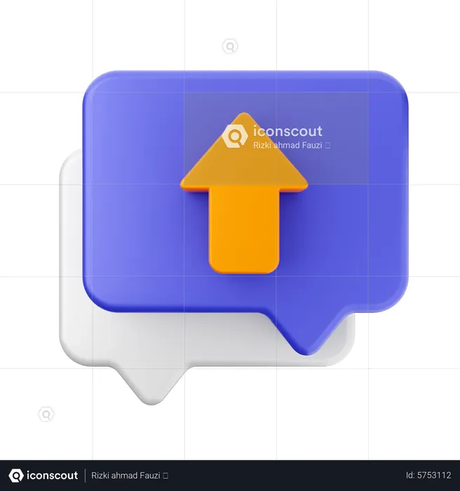 Chat upload  3D Icon