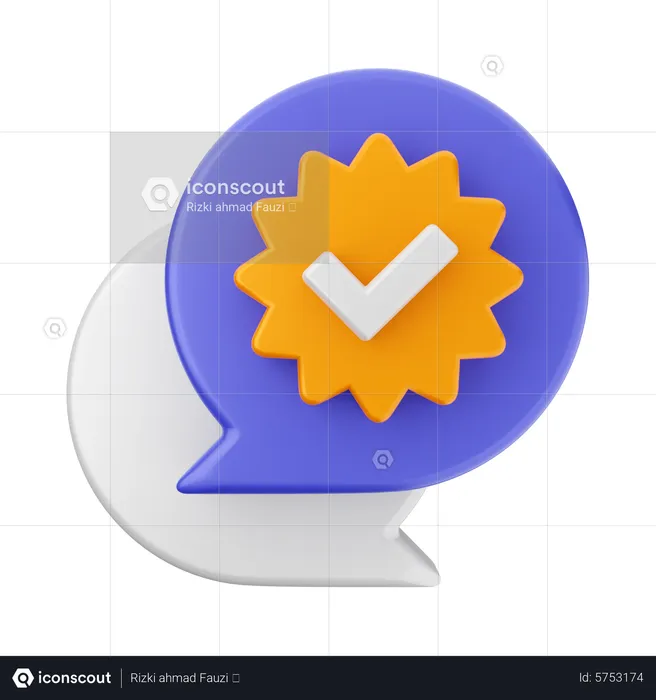 Chat verify  3D Icon