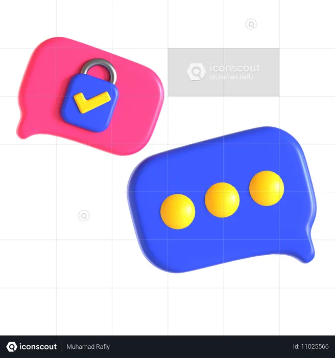 Chat-Verschlüsselung  3D Icon