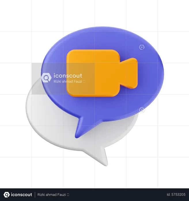 Chat video  3D Icon