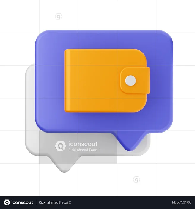 Chat wallet  3D Icon