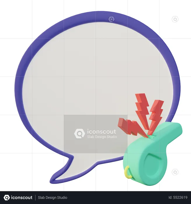 Chat Whistle  3D Icon