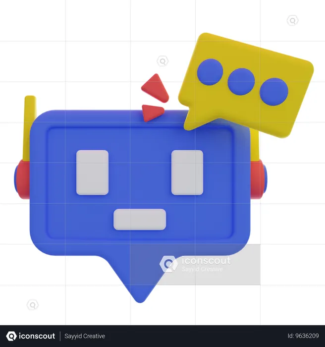 Chatbot Criando Mensagem  3D Icon