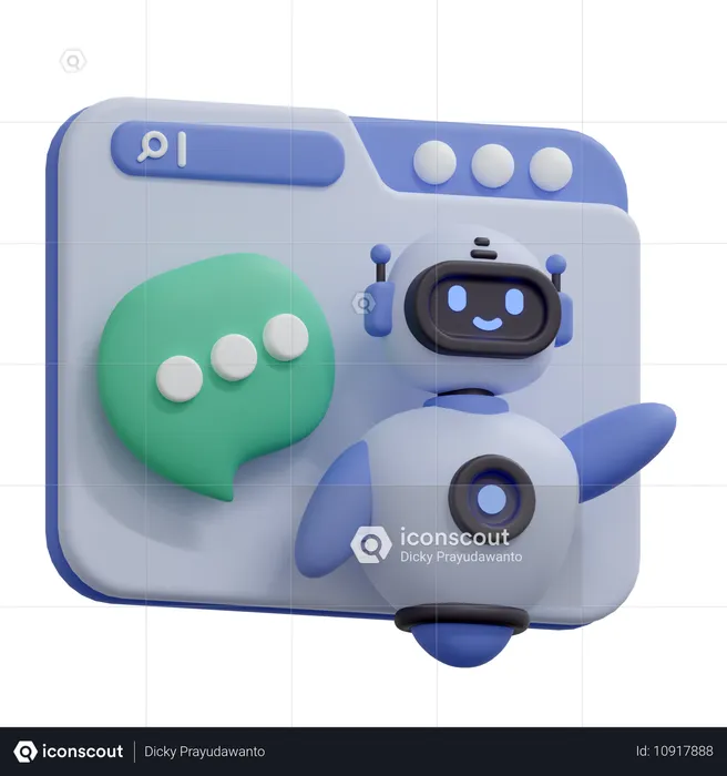 Chatbot Helpdesk  3D Icon