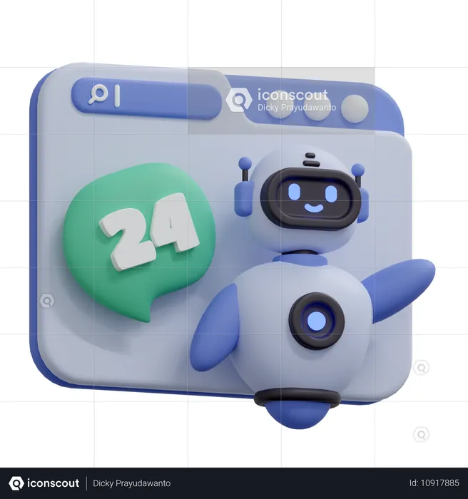 Chatbot de asistencia técnica las 24 horas  3D Icon