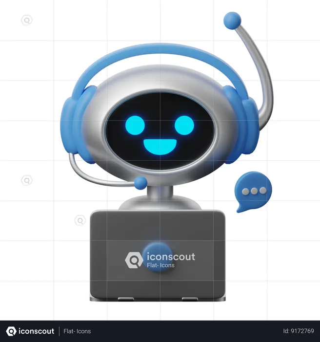 Soporte de chatbot  3D Icon