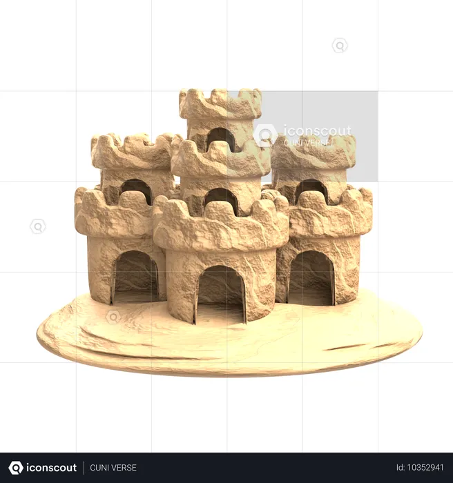 Château de sable  3D Icon