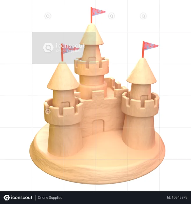 Château de sable  3D Icon