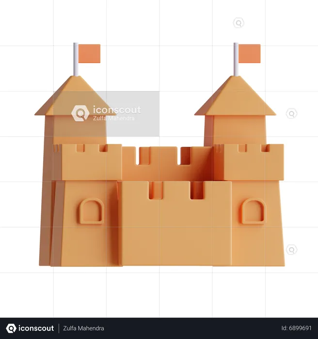 Château de sable  3D Icon