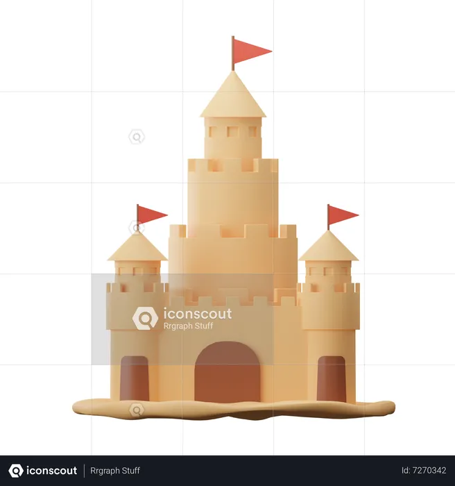 Château de sable  3D Icon