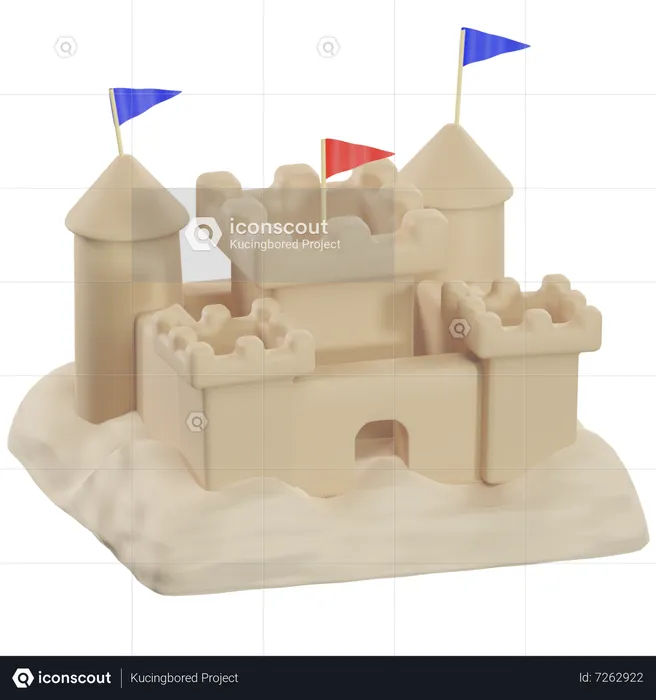 Château de sable  3D Icon