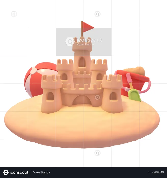 Château de sable  3D Icon