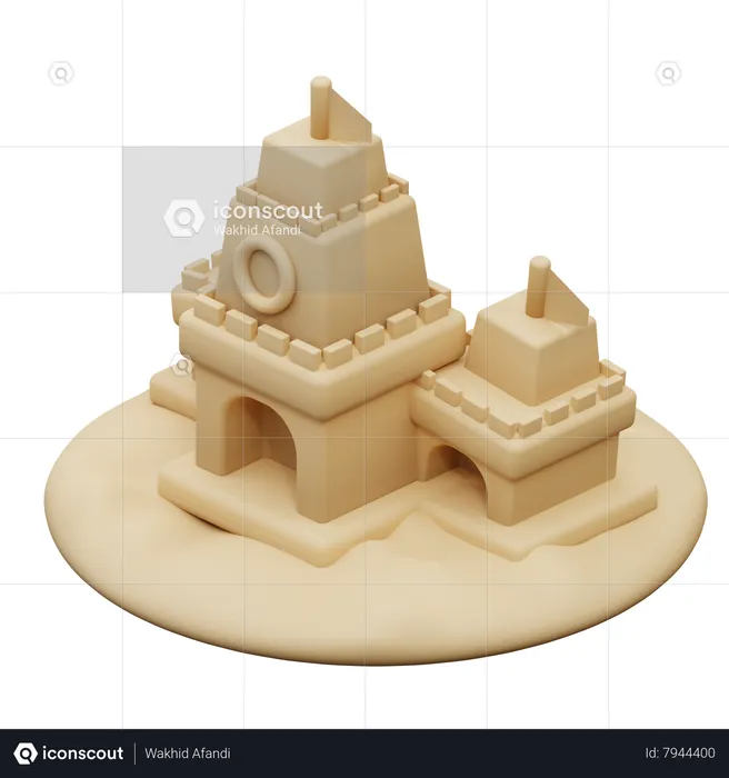 Château de sable  3D Icon