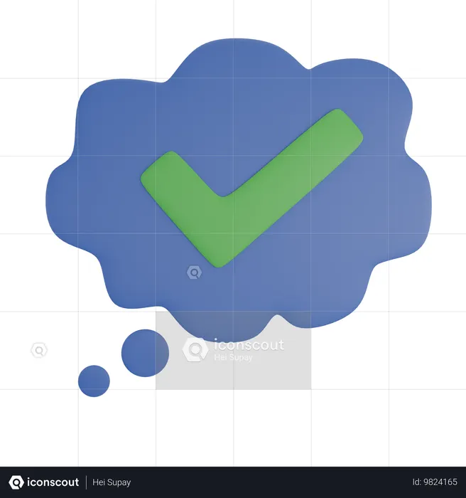 Chatting Check Cloud  3D Icon