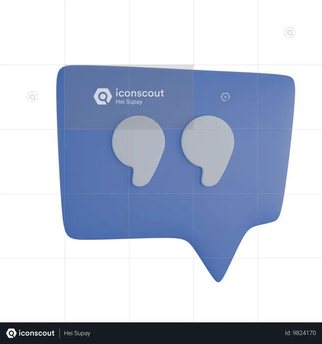 Chatting Cube Quote  3D Icon