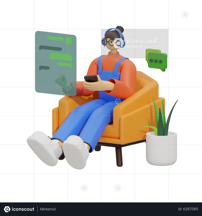 Chatting in Comfort  3D Illustration