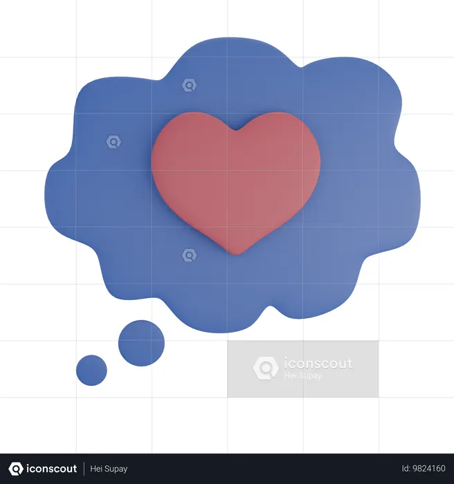 Chatting Love Cloud  3D Icon