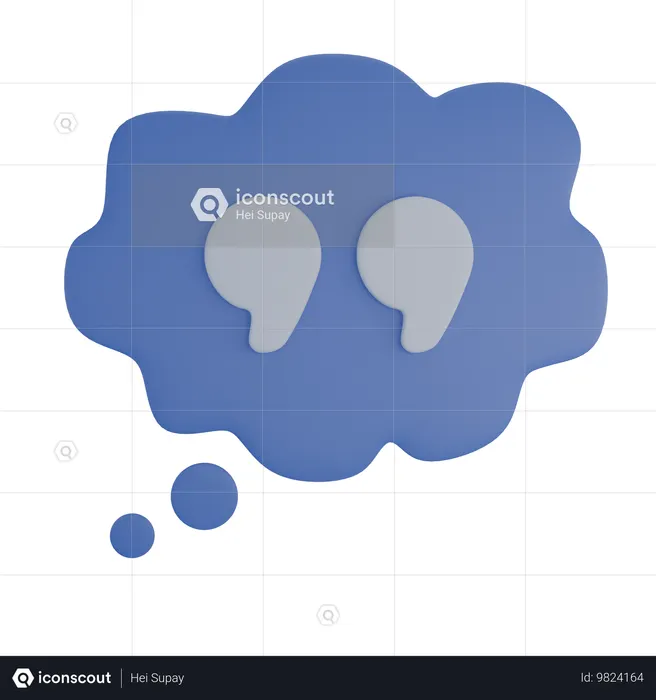 Chatting Quote Cloud  3D Icon