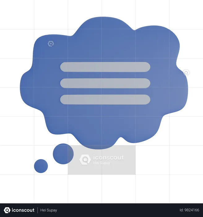 Chatting Text Cloud  3D Icon