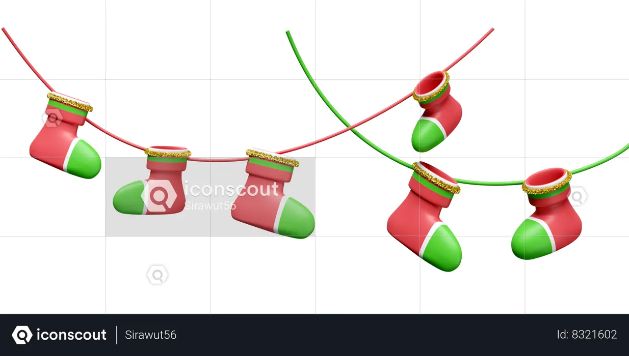 Chaussette de Noël  3D Illustration