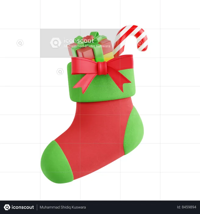 Chaussettes de Noël avec cadeau  3D Icon