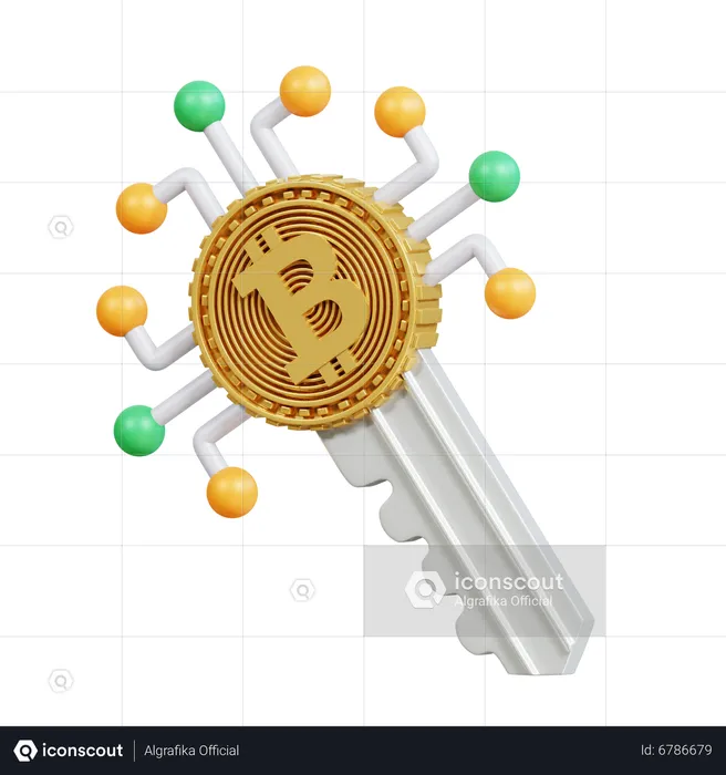 Chave bitcoin  3D Icon