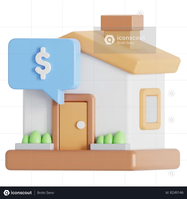 Cheap house  3D Icon