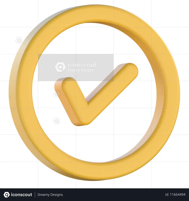 チェック  3D Icon