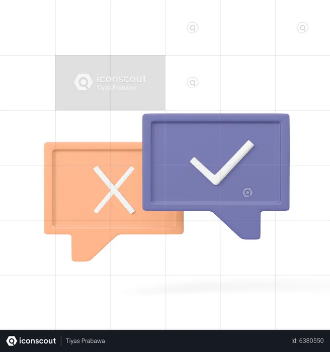 Check And Reject Message  3D Icon