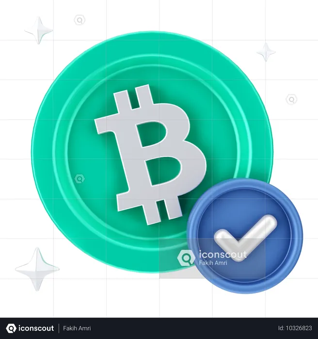 Bitcoin prüfen  3D Icon