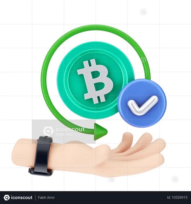 Check Bitcoin  3D Icon