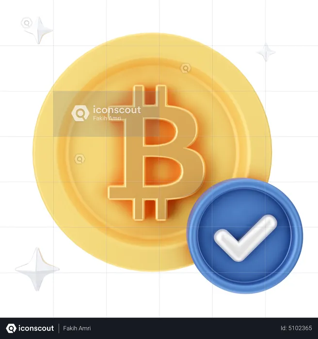 Check Bitcoin  3D Icon