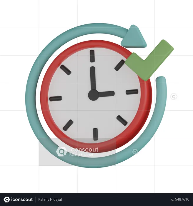 Check Clock  3D Icon