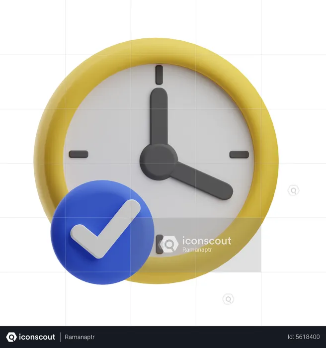 Check Clock  3D Icon