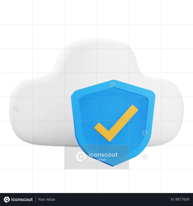 Check Cloud Protection  3D Icon