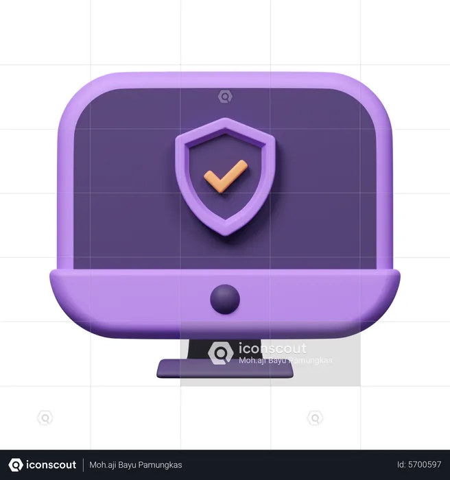 Check Computer Security  3D Icon