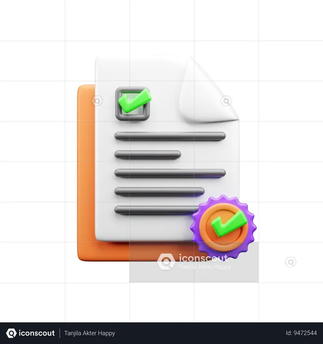 Check Document  3D Icon