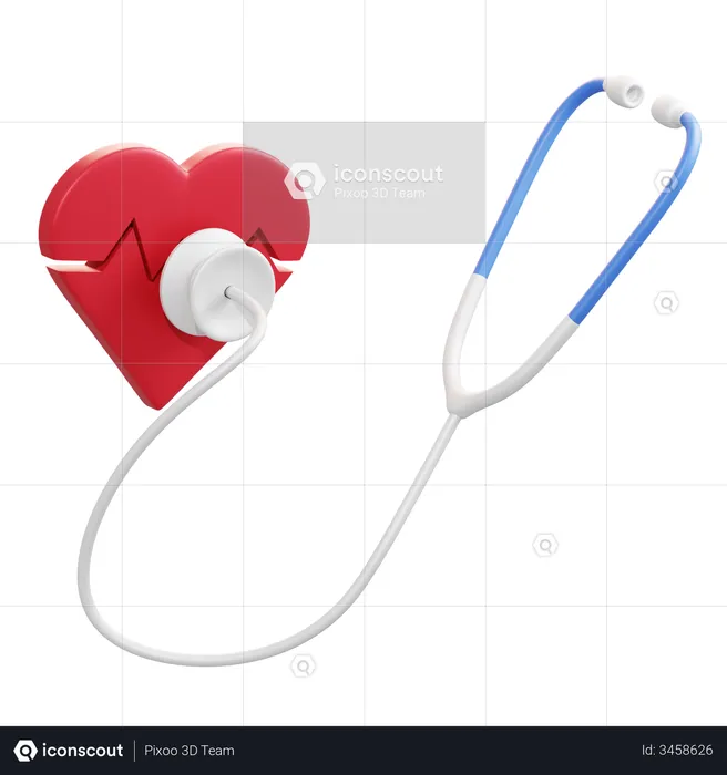 Check Heartbeat  3D Illustration