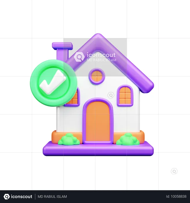 Check Home  3D Icon