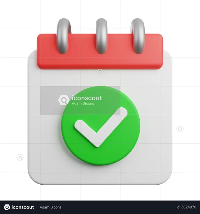 Kalender prüfen  3D Icon