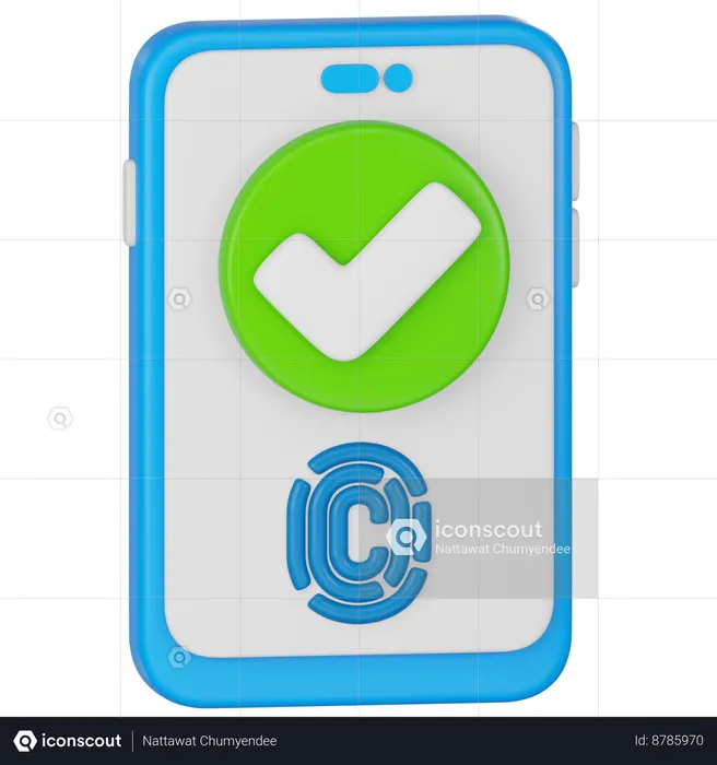Check Mobile Lock  3D Icon