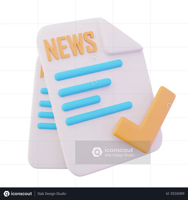 Check News  3D Icon