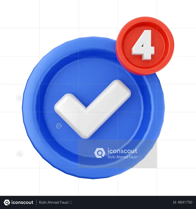 Check Notification  3D Icon