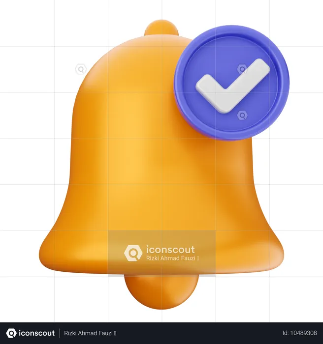 Check Notification Bell  3D Icon