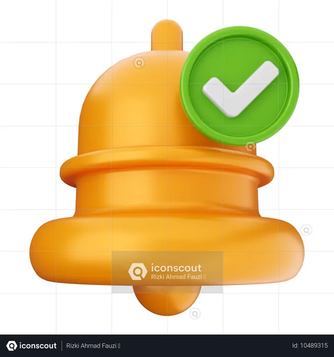 Check Notification Bell  3D Icon