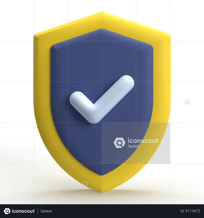 Check Shield  3D Icon