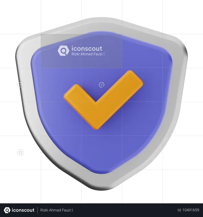 Check Shield Protection  3D Icon