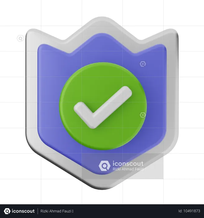 Check Shield Protection  3D Icon