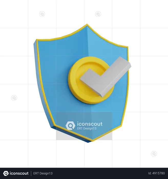 Check Shield Security  3D Icon