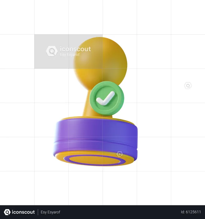 Check Stamp  3D Icon